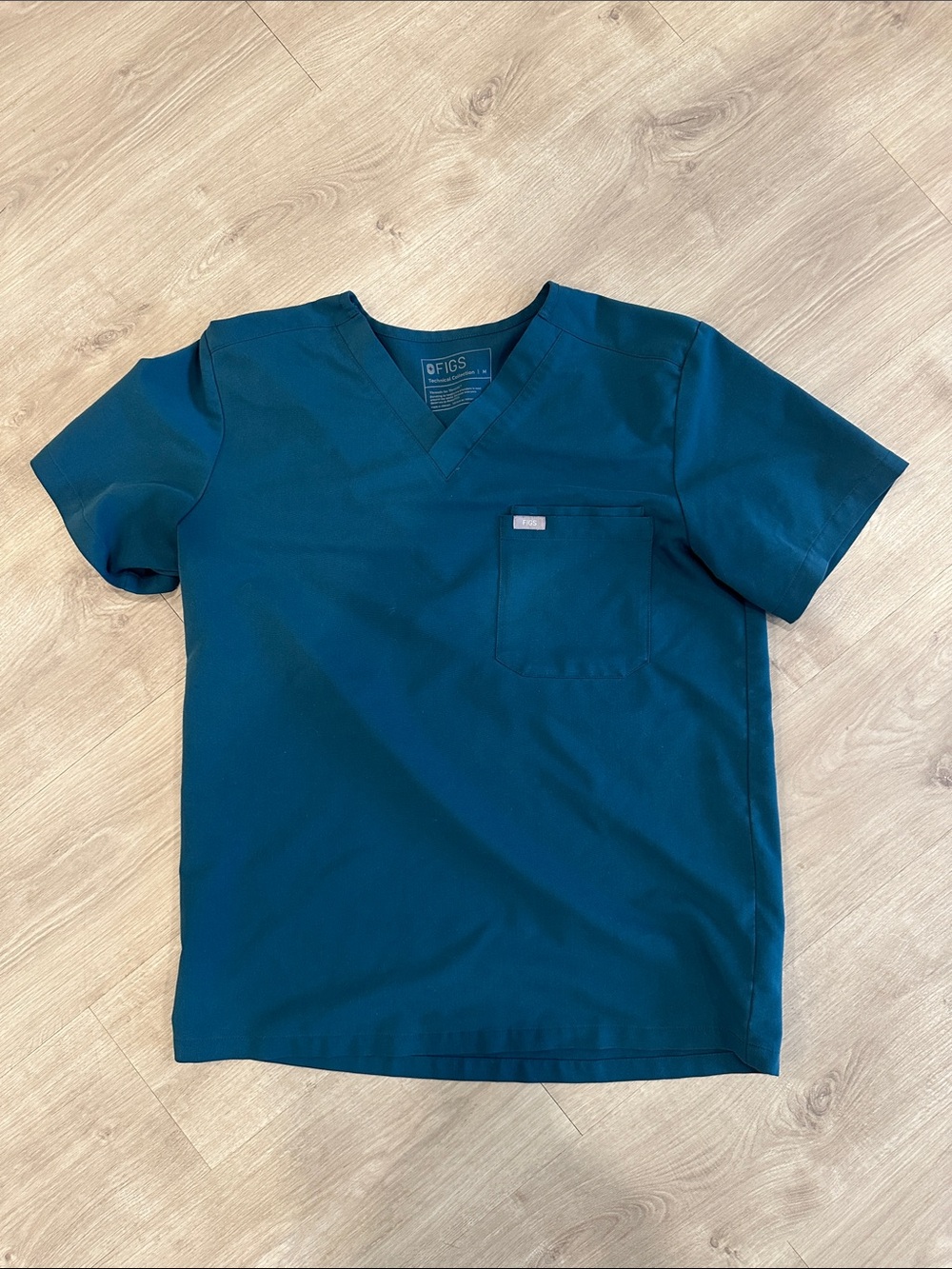 FIGS Caribbean Blue Scrub Top (M)